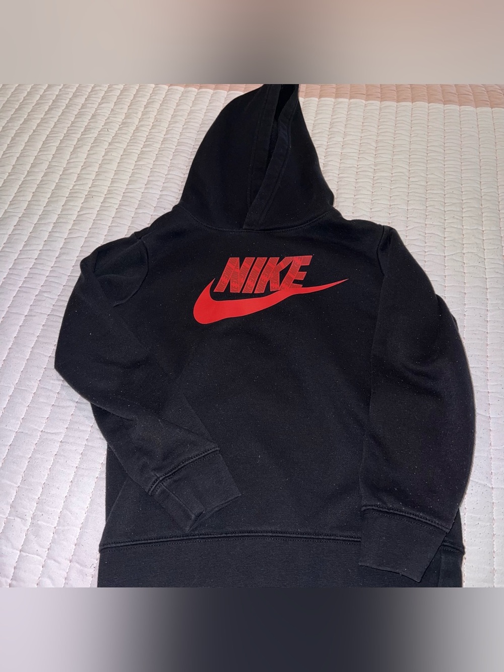Nike Boys Black Hoodie with Red Logo